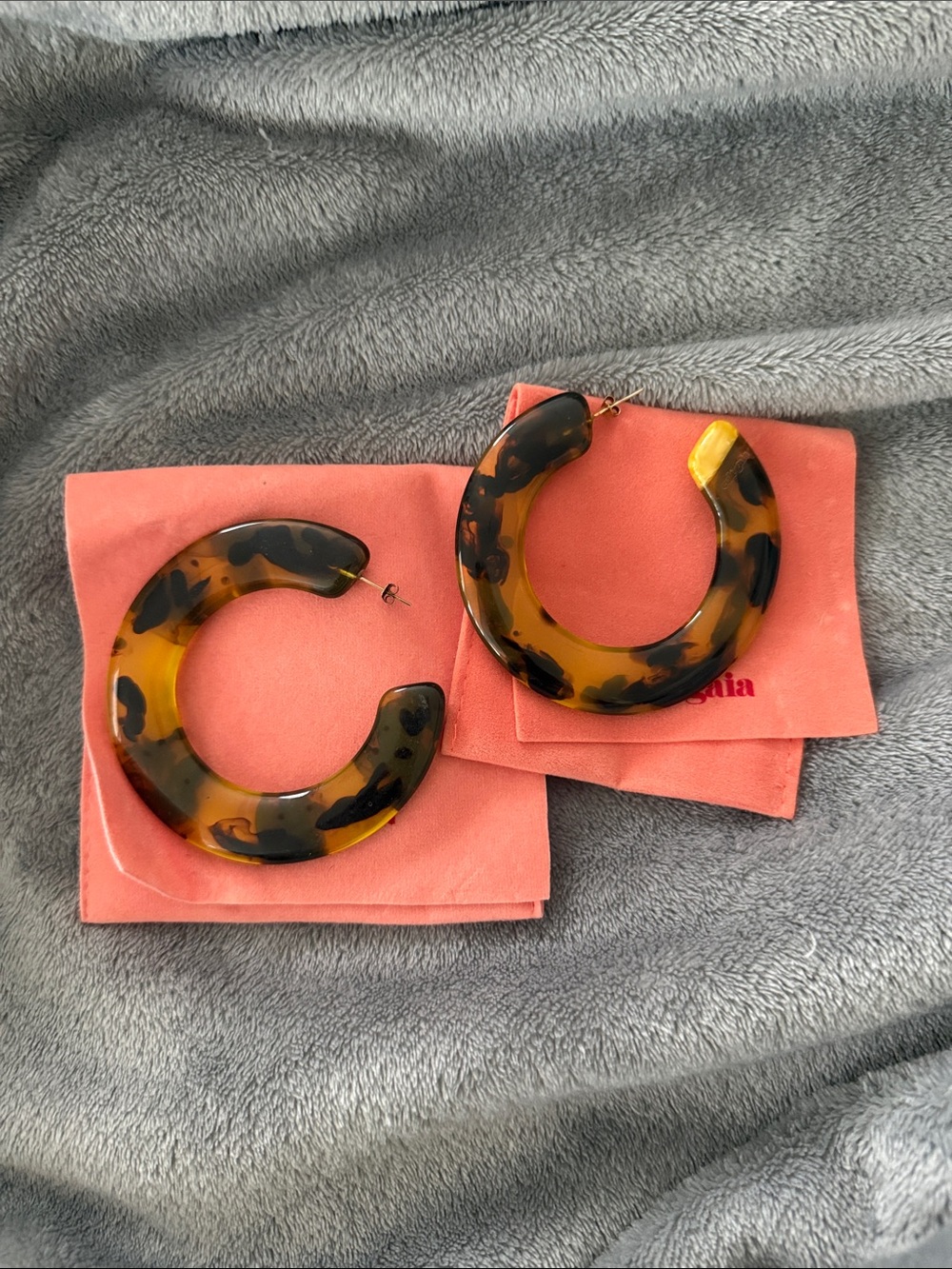 Cult Gaia Tortoiseshell Hoop Earrings - Resin Statement Hoops